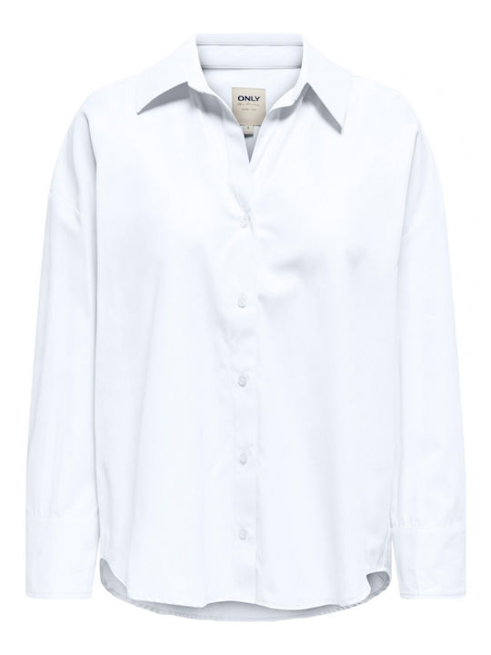 Only Women's Monochrome Long Sleeve Shirt White