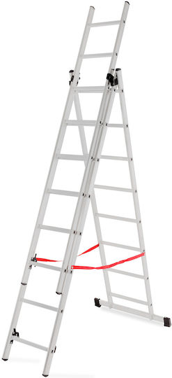 AWTools Vielfachzweckleiter aus Aluminium 3x8 mit maximaler Höhe von 3.79m