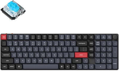 Keychron K17 Pro Ασύρματο Gaming Μηχανικό Πληκτρολόγιο με Gateron Blue διακόπτες και RGB φωτισμό (Αγγλικό US) Κόκκινο