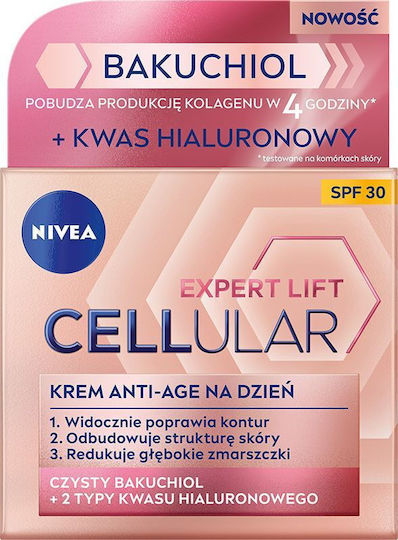 Nivea Expert Lift Cellular Αντιγηραντική & Συσφικτική Κρέμα Προσώπου Ημέρας με SPF30 με Υαλουρονικό Οξύ & Bakuchiol 50ml