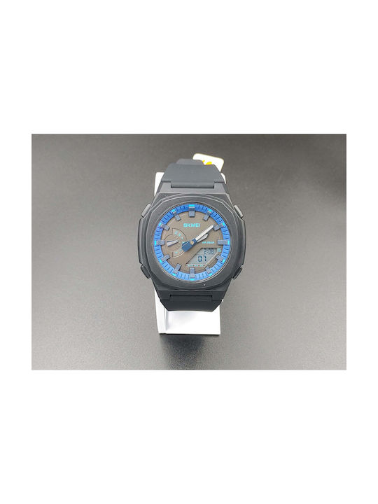 Digital Watch Chronograph Battery with Black Rubber Strap