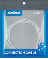 Rebel RB-6000-100-W Regular USB 2.0 σε micro USB 1m Λευκό