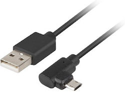 Lanberg Winkel (90°) USB 2.0 auf Micro-USB-Kabel Schwarz 1.8m (CA-USBM-13CC-0018-BK) 1Stück