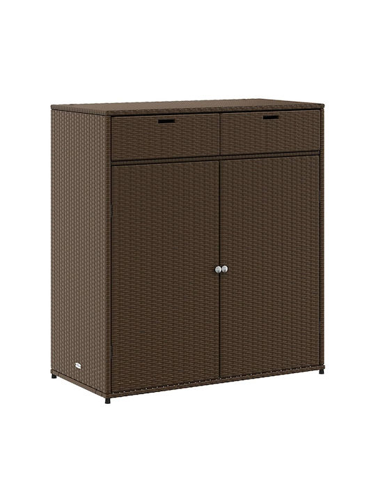 vidaXL Außenlagerbox Rattan Braun L105xB55xH113cm