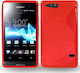 Xperia Go Umschlag Rückseite Silikon Rot (Sony Xperia Go / ST27i)