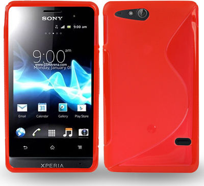 Xperia Go Umschlag Rückseite Silikon Rot (Sony Xperia Go / ST27i)