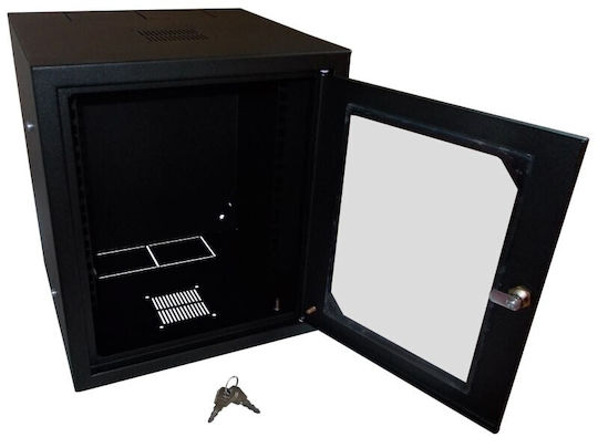 Q-Lantec Wandmontiert Rack-Schrank 6U Schwarz SW-10-6U-300-N-DS-OS-C