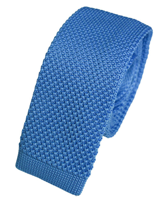 E-Ties Men's Tie Knitted Monochrome in Blue Color