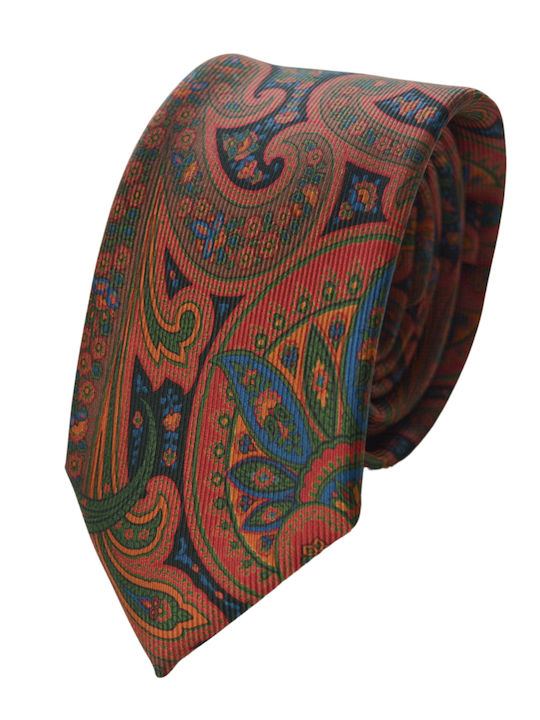 Octopus Men's Tie Silk Printed in Orange Color