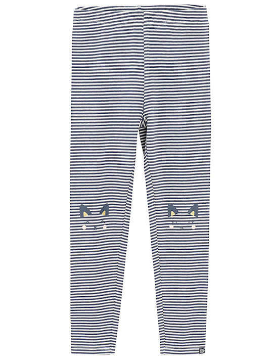 Kinder Leggings Lang White With Blue Stripes