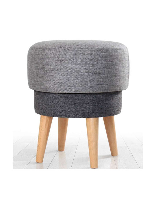 Stool For Living Room Upholstered with Fabric Gray 47x47x51cm