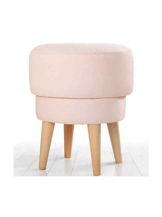 Stool For Living Room Upholstered with Fabric Pink 47x47x51cm