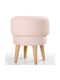 Stool For Living Room Upholstered with Fabric Pink 47x47x51cm