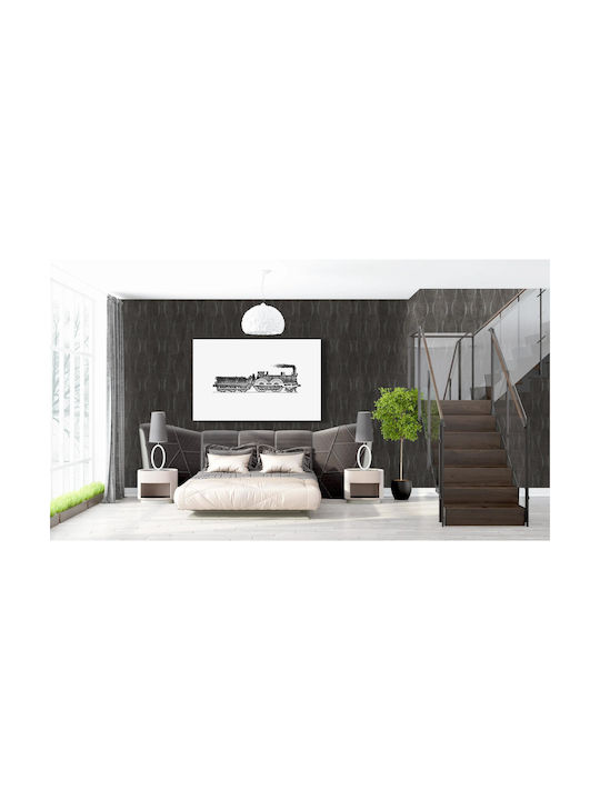 European Style Steam Locomotive Engraving From Painting on Canvas 90x60cm