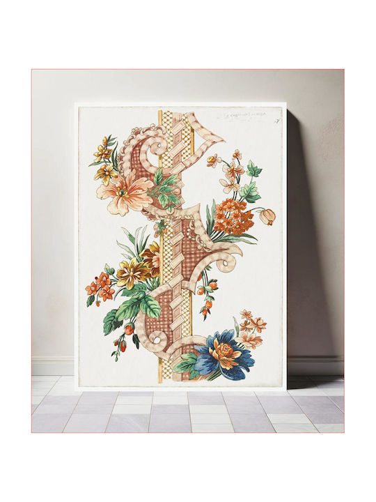 Vertical Decorative Floral Band (1773) By Giacomo Cavenezia Painting on Canvas 70x100cm