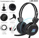 Leewello Ενσύρματα Over Ear Ακουστικά Μαύρα 106004