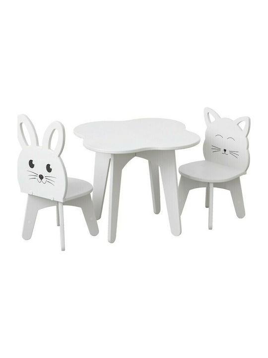 Σετ Παιδικό Τραπέζι με Καρέκλες Λευκό