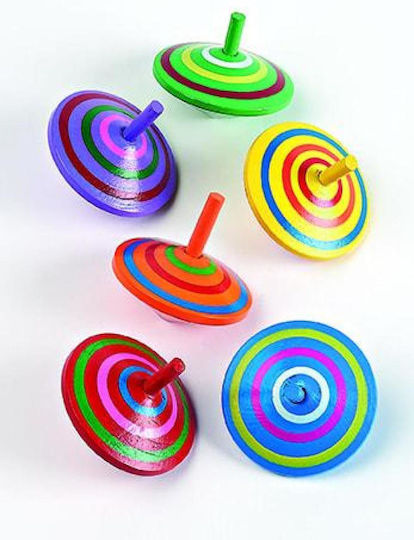 Svoura Wooden Spinning Top (Various Designs/Assortment of Designs) 1pc