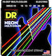 DR Set Corzi Neon Multi Pentru Chitară Electrică Din Oțel Placă Cu Nichel 10 - 46