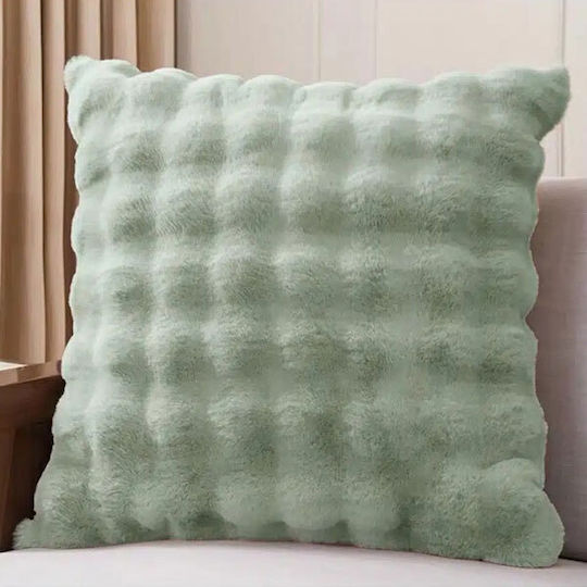 SpitiBazaar Față De Pernă Din Blană Verde 45x45cm
