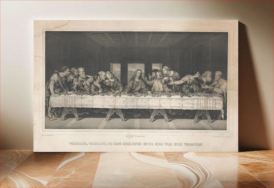 Last Supper Leonardo Painting on Canvas 65x40cm