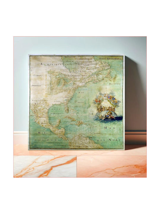 Northern Part Parts Southern Parts America From Mouth Saint Laurent Gemälde auf Leinwand 80x80cm