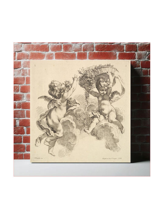 Two Children One Holding A Gemälde auf Leinwand 120x120cm
