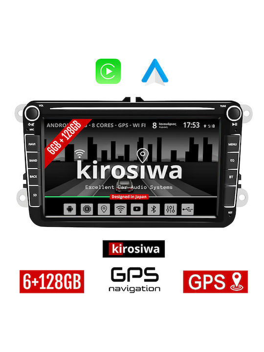 Kirosiwa Car-Audiosystem für Seat Leon Skoda Octavia Volkswagen Golf / Polo / Passat (Bluetooth/USB/WiFi/GPS/Apple-Carplay/Android-Auto) mit Touchscreen 8"