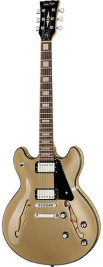 Harley Benton Harley Benton Electric Guitar Semiacoustic Gold