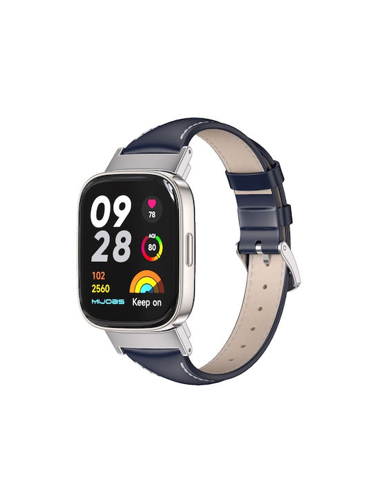 Mijobs Λουράκι Δερμάτινο Μπλε (Redmi Watch 3)