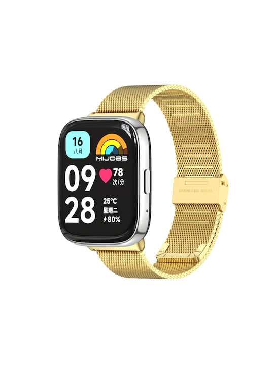 Mijobs Milan Armband Rostfreier Stahl Gold (Redmi Watch 3)