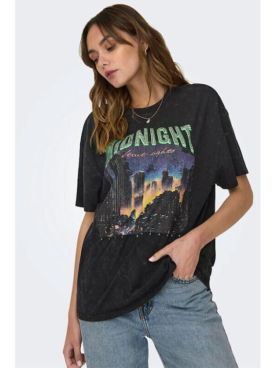 Only Damen Oversized T-Shirt Schwarz