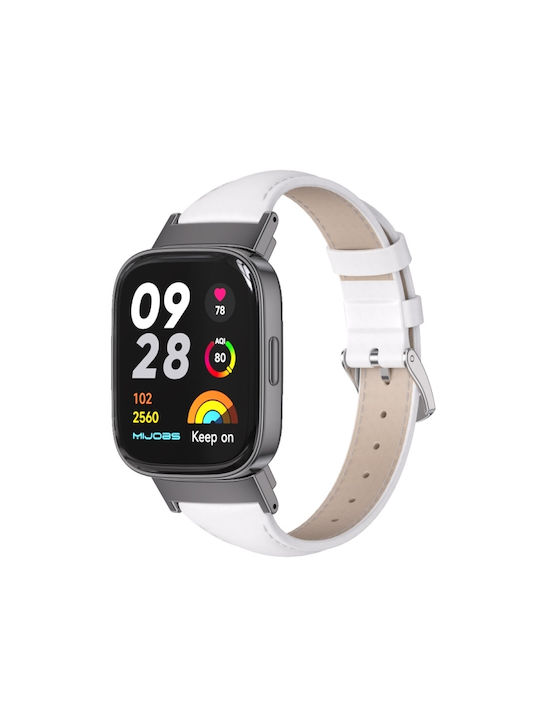 Mijobs Λουράκι Δερμάτινο Λευκό (Redmi Watch 3)