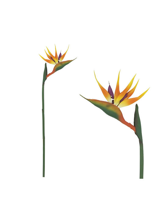 Marhome Artificial Decorative Branch Bird of Paradise Orange 80cm 1pcs