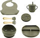 Feeding Set made of Silicone Green 3pcs