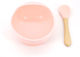 Feeding Set made of Silicone Pink 3pcs