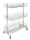 Kitchen Trolley Metallic 3 Tiers Silver 101x51x134cm