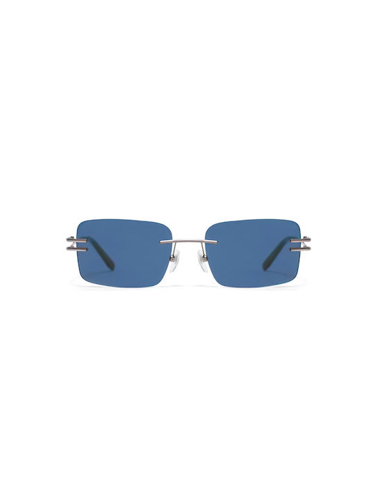 Gigi Barcelona Sunglasses with Silver Metal Frame and Blue Mirror Lens 6862/3