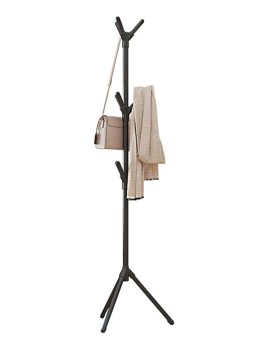 Plastic Coat Rack Black 50x50x170cm