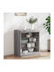 Wand Wohnzimmer Vitrine aus Spanplatte mit Glas & Beleuchtung Grey 60.5x37x67cm