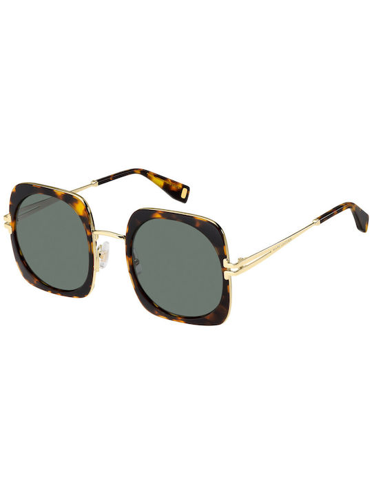 Marc Jacobs Women's Sunglasses with Brown Tartaruga Frame and Green Lens MJ 1101/S 086