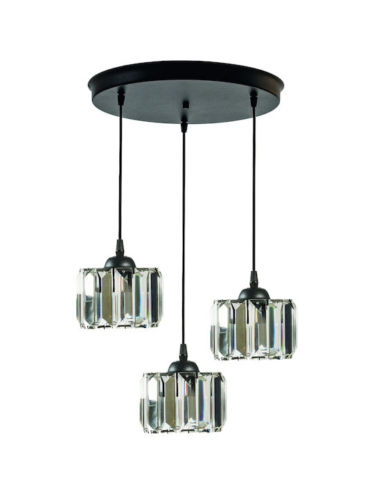 ArkoLight Πολυέλαιος Ø35cm με Κρύσταλλα Μαύρος