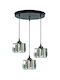 ArkoLight Πολυέλαιος 3xE14 Ø35cm με Κρύσταλλα Μαύρος 2551-3/3