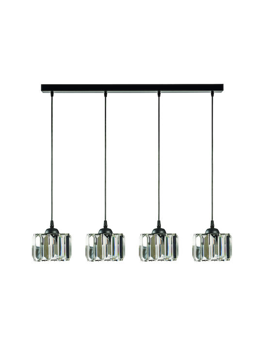 ArkoLight Πολυέλαιος Ø80cm με Κρύσταλλα Μαύρος