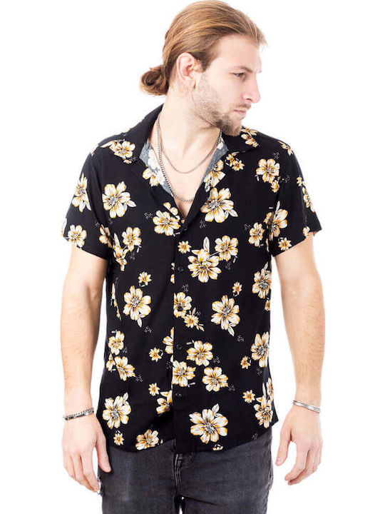 Κοντομάνικο Πουκάμισο σε Κανονική Γραμμή Floral Πολύχρωμο