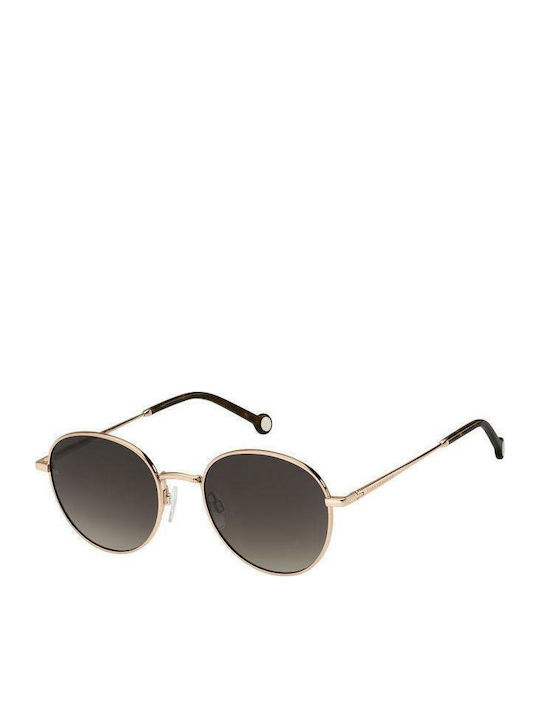 Tommy Hilfiger Unisex Sunglasses with Rose Gold Metal Frame and Brown Gradient Lens