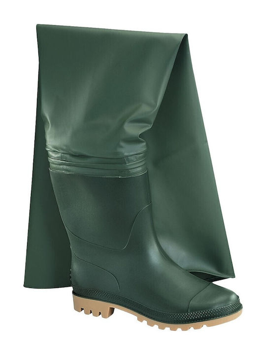 Mavis Work Wellies Thigh Green