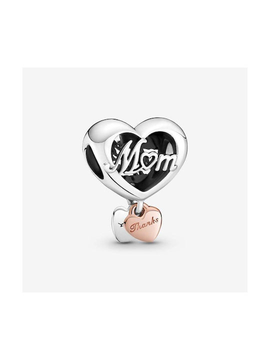 Pandora Thank You Mum Charm mit Design Herz aus Silber