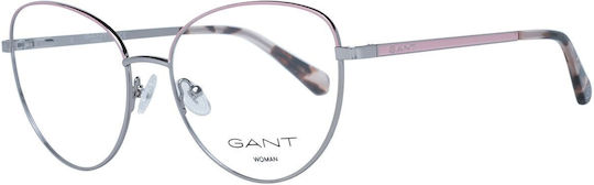 Gant Weiblich Metallisch Brillenrahmen Katzenauge Silber GA4127 074
