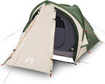 vidaXL Σκηνή Camping Τούνελ Πράσινη με Διπλό Πανί για 2 Άτομα 320x140x120εκ.